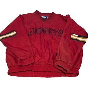 Vintage Denver Nuggets Pro Player Red Blue Pullover Jacket NBA